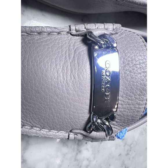 Coach Olive Pebble Leather Tan Loafers A7751 Silver Hardware Women’s Size 6 - Picture 3 of 11
